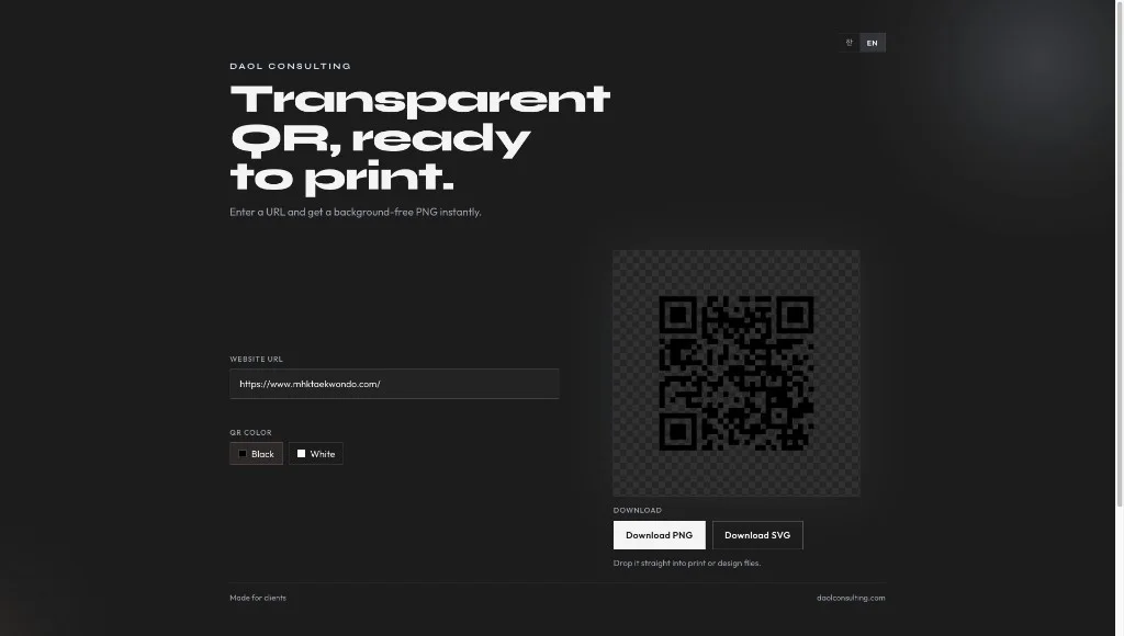 DAOL QR Studio website preview