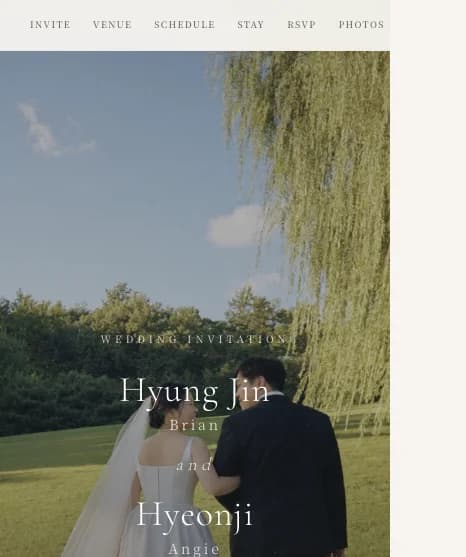 Brian & Angie Wedding website preview